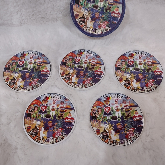 Vintage Santa Barbara Ceramic Coasters Set.5 - Picture 4 of 8